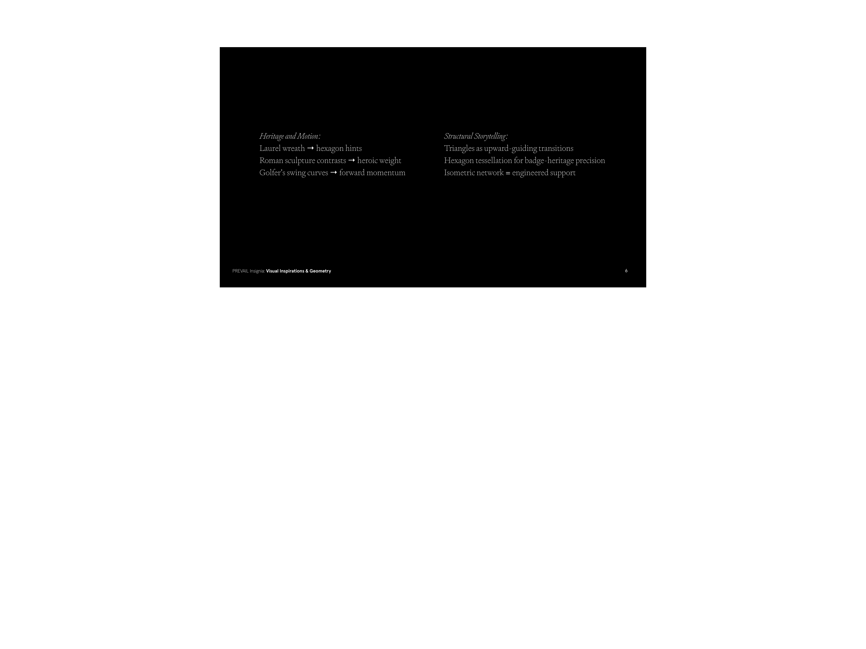 Visual Inspirations — Heritage & Motion + Structural Storytelling