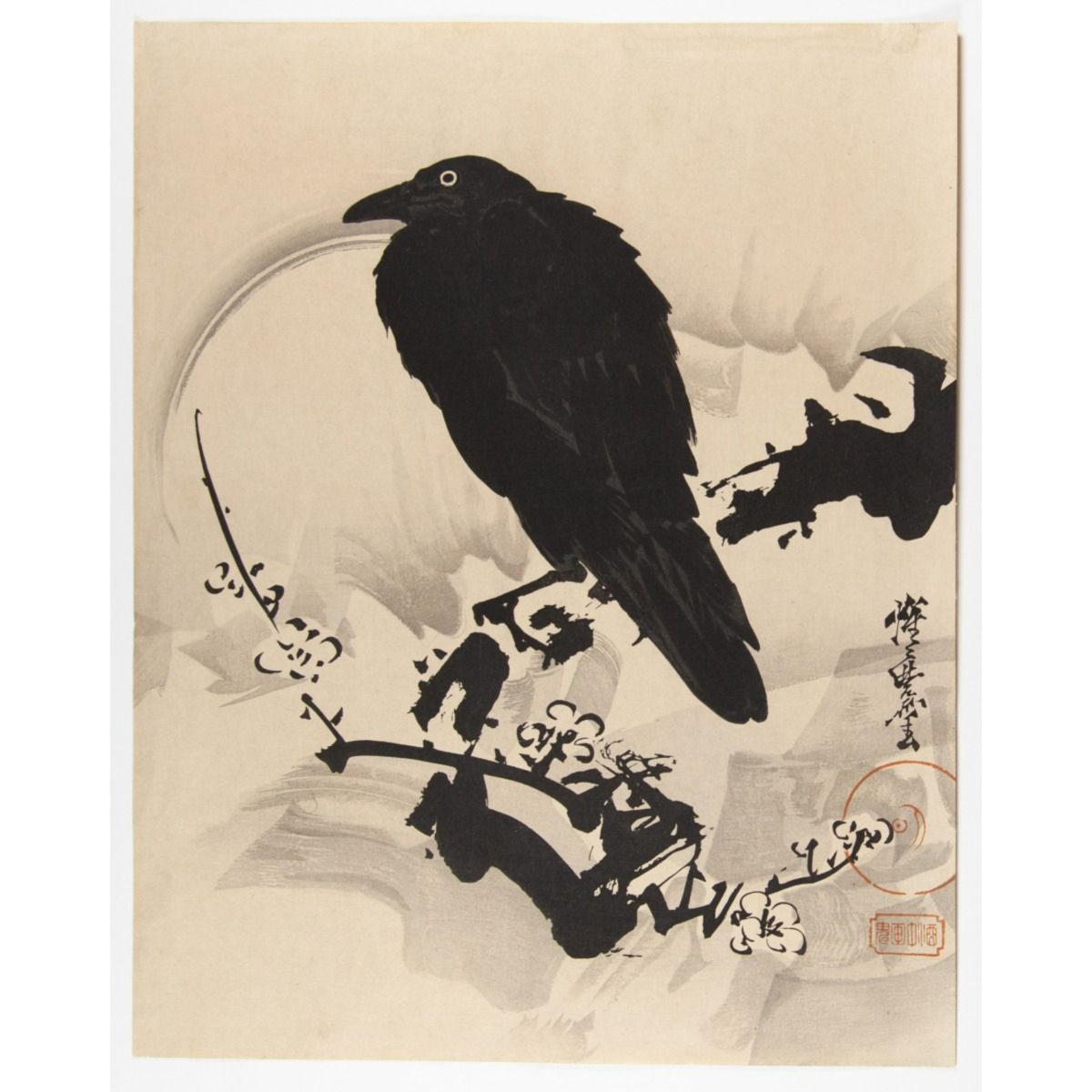 Kyosai Crow on Plum Branch